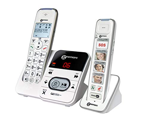 Geemarc Telecom S.A Pack Mobility 295 Schnurloses Seniorentelefon Anrufbeantworter, Foto-Tasten Beleuchtetes Di