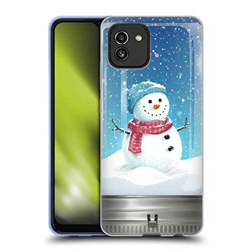 Head Case Designs Schneeman Weihnachten Im Einweckglas Soft Gel Handyhülle Hülle kompatibel mit Samsung Galaxy A03 (2021)