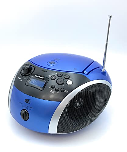 Grundig GPR1140 GRB 4000 BT DAB+ Tragbare Radio Boombox mit Bluetooth und DAB+ Empfang Blau/Silber