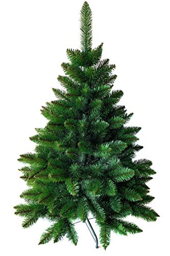 Weihnachtsbaum künstlich 120 cm –TESTSIEGER - Dichte Zweige, einfacher Aufbau, Made in EU - Künstlicher Weihnachtsbaum mit Metallständer – Edle Nordmanntanne - Tannenbaum künstlich von Pure Living