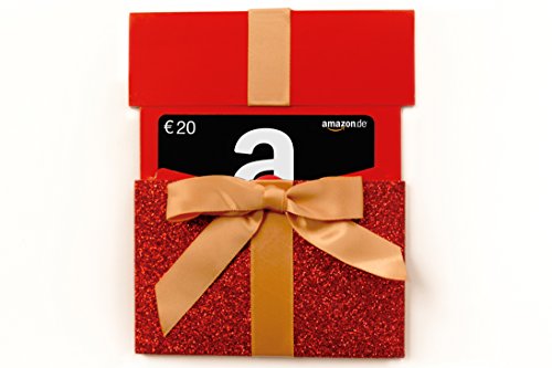 Amazon.de Geschenkkarte in Geschenkkuvert - 20 EUR (rotes Glitzergeschenk)