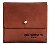 HOLZRICHTER BERLIN Geldbörse No 4-5 (S) cognac - Edles Damen Mini Knopfportemonnaie handgefertigt aus Premium-Leder