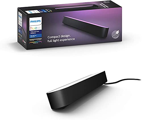 Philips Hue White and Color Ambiance Play Lightbar, schwarz, bis zu 16 Millionen Farben, steuerbar via App, kompatibel mit Amazon Alexa, 7820130E7