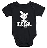 MoonWorks Kurzarm Baby Body My First Metal Shirt Hardrock Heavy Metal Bio-Baumwolle, 3-6 Monate, Metal Shirt Schwarz