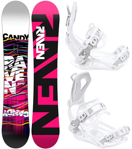 RAVEN Snowboard Set: Snowboard Candy + Bindung Fastec FT360 (138cm + Bindung S, FT360 White)