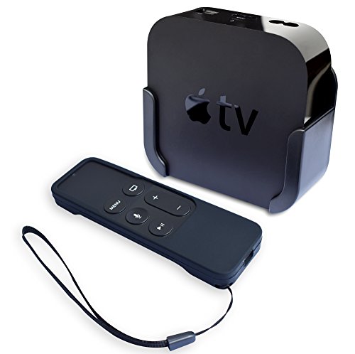 homEdge Apple TV-Halterung, Halterung für Wandhalterung Kompatibel mit Apple TV 4th und 4K mit Silikon-Siri-Fernbedienungsschutzhülle