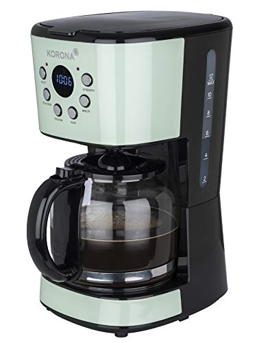 Korona 10665 Retro-Kaffeemaschine | Mint | 1,5 Liter | Filterkaffeemaschine | LCD-Display | Timer | Kaffeeautomat inkl. Permanentfilter