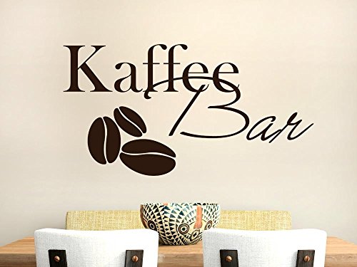 Wandtattoos Küche Esszimmer Bar - Aufkleber für Küche Kaffeebohnen - Wandtattoo Küche Kaffee Bar / 57x30cm / 070 schwarz