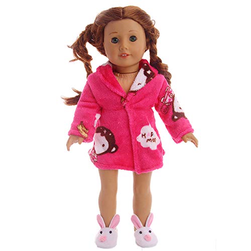 Hinleise Puppen-Nachthemd Robe Nachtwäsche Pyjama Outfits für 45,7 cm Mädchen Puppe Kleidung Kostüm Zubehör (C)