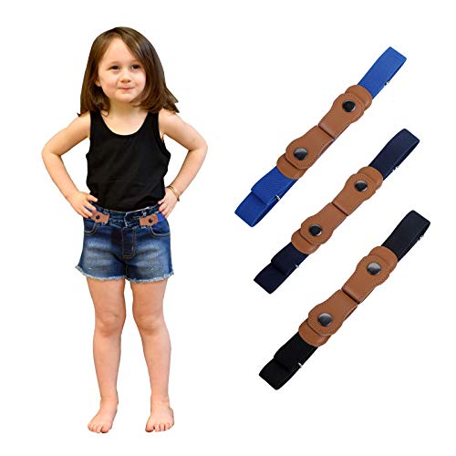 WELROG Keine Schnalle elastische Gürtel für Kinder - verstellbare unsichtbare Stretch-Gürtel für Baby/Kleinkind, Jungen und Mädchen (Königsblau/Marineblau/Schwarz)