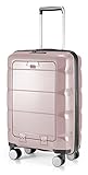 Hauptstadtkoffer - Britz - Handgepäck mit Laptopfach Hartschalen-Koffer Trolley Rollkoffer Reisekoffer, TSA, 4 Rollen, 55 cm, 34 Liter, Altrosa
