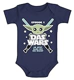 MoonWorks® Baby Body mit Spruch lustig Episode 1 Das Wars Jetzt Habe ich die Macht Yoda Parodie Jungen & Mädchen Navy 0-3 Monate