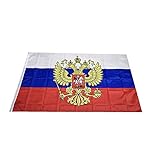 Stormflag Russischer Adler Flagges (90cmx150cm) Polyester Pongee 90g mit Ösen mit Doppelnadel genäht.