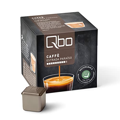 Tchibo Qbo Vorratsbox Caffè Estrada Paraiso Premium Kaffeekapseln, 216 Stück – 8x 27 Kapseln (Kaffee, zart und karamellig), nachhaltig & aus 70% nachwachsenden Rohstoffen
