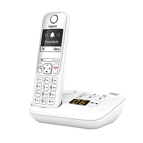 Gigaset AS690A, Schnurloses Telefon mit Anrufbeantworter - großes, kontrastreiches Display, brillante Audioqualität, einstellbare Klangprofile, Freisprechfunktion - Anrufschutz, weiß