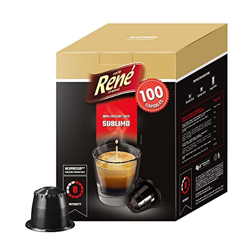 René - 100 Nespresso kompatible Kaffeekapseln - Espresso Sublimo - Probierbox