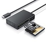 CSL - 3 in 1 USB USB-C Speicherkartenleser, Kartenleser Adapter, USB 3.2 Kartenlesegerät SD Karten, für SD, SDHC, SDXC, MicroSD, MicroSDHC und Micro SDXC-Karten