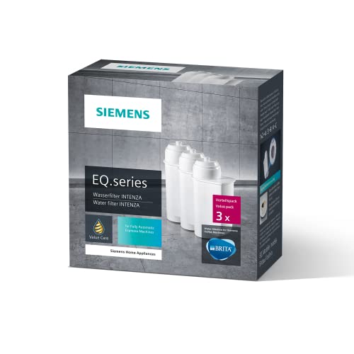 Siemens TZ70033 Brita Intenza Wasserfilter, reduziert Kalkgehalt im Wasser, für EQ.Serie und Einbauvollautomaten, 3 Stück, weiß