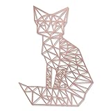 GRAVURZEILE 3D-Origami Deko aus Holz - Fuchs Design - Moderne Wand Dekoration in versch. Farben & Größen - Farbe: Kupfer, Größe: M (22,0 x 16,4 cm)