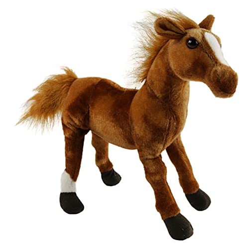 Leyue Wildlife Horse Realistische Fohlen-Tier-lebensechtes Pony-Plüsch-Spielzeug Großes Geschenk für Kinder Jungen Mädchen Urlaub Geburtstag, 12 '' '(braun) (Color : Brown)