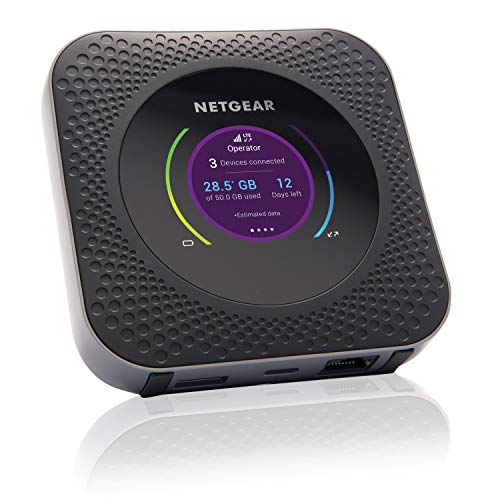 NETGEAR Mobiler WLAN Router mit SIM Karte | 4G LTE Router mobil | bis 1 GBit/s Download-Speed | mobiler Hotspot für 20 Geräte | LTE Cat16 | für jede SIM-Karte freigeschaltet | Nighthawk MR1100