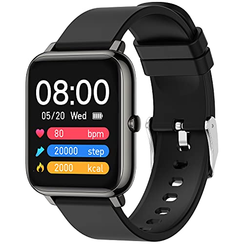 Smartwatch,Fitnessuhr 1.4 Zoll Voll Touchscreen Fitness Tracker mit Pulsmesser und Schlafanalyse, Musiksteuerung, Kamerasteuerung, Sport Armbanduhr für Damen Herren für iOS Android Handy