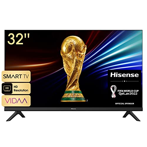 Hisense 32A4EG (32 Zoll) Fernseher, HD Ready - Smart TV, Triple Tuner DVB-T2 / T/C / S2 / S, Works with Alexa, WiFi, Game Mode, Hotel Mode, Schwarz [2022 ]