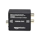 Amazon Basics – Audioadapter für digitales optisches Coax auf analoges RCA, 192 kHz, ABS, 2 x 1.61 x 1.02in