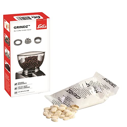 Solis Reiniger für Kaffeemahlwerk - Entfernung von Ol und Kaffeeresten - Lebensmittelecht Naturprodukt - Grindz Tabletten - 3 x 35 g