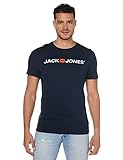 JACK & JONES Herren Jjecorp Logo Tee Crew Neck Noos T Shirt, Blau (Navy Blazer Detail: Slim Fit), M