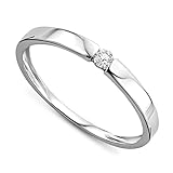 Orovi Ring für Damen Verlobungsring Gold Solitärring Diamantring 9 Karat (375) Brillianten 0.05ct Weißgold oder GelbGold Ring mit Diamanten