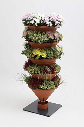 bluegreenshop.de Vertical Garden XL – Turm-Hochbeet/Pflanzturm (Terracotta (Pflanzschalen))