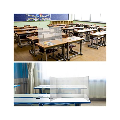 BcofoA Faltbar Schreibtisch Trennwand Schutzwand Transparent Acryl Tischaufsatz，Thekenaufsatz aus Acrylglas，für Spuckschutz Hustenschutz ，für Schulen und Schreibtische, Studenten