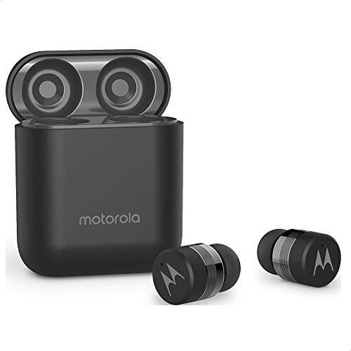 Motorola Lifestyle VerveBuds 110 - Bluetooth in Ear mini Kopfhörer-Tragbar Ladebox und Integriertem Mikrofon- 9 Std. - Waterproof - Mono oder Dual - Kompatibel mit Alexa,Siri,Google -Schwarz