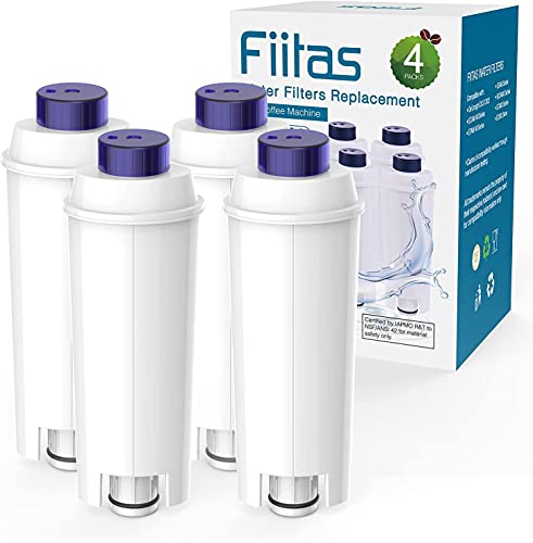 Fiitas Wasserfilter für Delonghi Dinamica Magnifica s ECAM Kaffeevollautomat DLSC002 De longhi Filterkartuschen Kompatibel mit ESAM, ETAM Series (4 Packs)