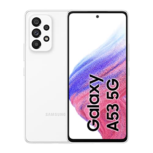 Samsung Galaxy A53 5G Smartphone Dual-SIM Android Handy 6 GB RAM 128GB Speicher Awesome White + 30 Monate Garantie
