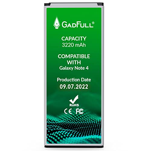 GadFull Akku für Samsung Galaxy Note 4 | Entspricht Dem Original EB-BN910BBE | Lithium-Ionen-Akku der Modelle SM-N910F | SM-N910U | SM-N910C | SM-N910H | SM-N910A