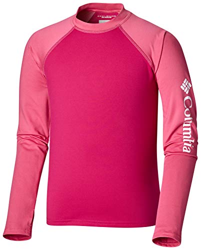 Columbia Langärmliges Sonnenschutz Shirt für Kinder, Sandy Shores Long Sleeve Sunguard, Polyester, Pink (Haute Pink Wild Geranium), Größe: S, 1833151