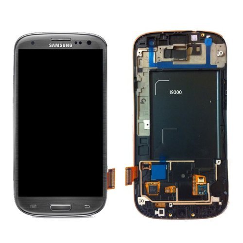 Samsung Galaxy S3 GT-i9300 GH97-13630F LCD-Display (inkl. Touchscreen und Rahmen), Titanium Grey