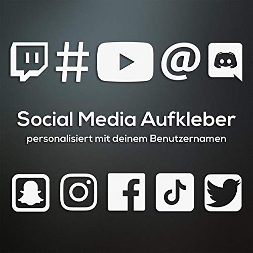 Social Media Aufkleber personalisiert - Instagram, Facebook, TikTok, YouTube, Twitter, Discord - Wunschname, Auto, Tuning, JDM, Motorrad - Oil-Slick