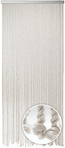 Kobolo Seilvorhang Türvorhang MARITIM Weiß 54 Stränge, Terrasse - Balkon, 90 x185/195 cm