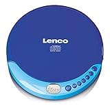 Lenco CD-011 - Tragbarer CD-Spieler mit Akkuladefunktion -Discman - CD Walkman - Mit Kopfhörern und Micro-USB-Ladekabel - LCD-Bildschirm - blau