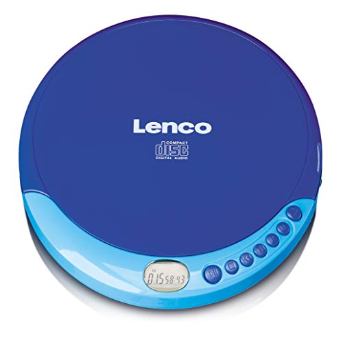 Lenco CD-011 - Tragbarer CD-Player Walkman - Diskman - CD Walkman - Mit Kopfhörern und Micro USB Ladekabel - Blau