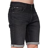 Kandor Kurze Hosen Herren – Jeans Shorts für Männer, Stretch, Sommer Bermuda Kurze Hose, Denim Herren-Shorts mit 5 Taschen(32W,Black - Timmy)
