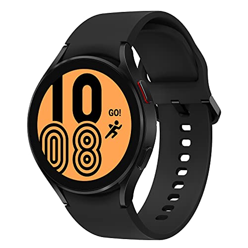 Samsung Galaxy Watch4, Runde Bluetooth Smartwatch, Wear OS, Fitnessuhr, Fitness-Tracker, 44 mm, Black (Deutche Version)