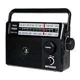 Retekess TR633 Tragbares Radio, AM FM -Radio -Netze und Batterie, Transistor, Kopfhörerbuchse, großer Lautsprecher, einfach für ältere Menschen,Muttertagsgeschenk(schwarz)