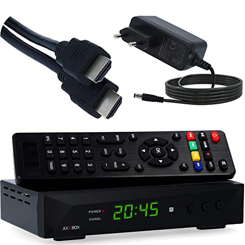 RED OPTICUM HD Sat Receiver für Satellitenschüssel mit Aufnahmefunktion, AAC-LC Audio, PVR, HDMI, SCART, USB, Coaxial - Timeshift & Einkabel tauglich - SBox Satelliten Receiver Set + HDMI Kabel