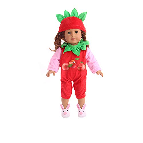 Hinleise Puppen-Nachthemd, Obstmuster, Nachtwäsche, Outfits für 45,7 cm, Mädchen, Puppenkleidung, Kostüm-Zubehör – Pyjamahut (A)