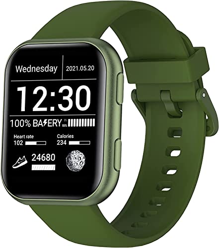 Smartwatch Herren Damen Grün, TouchElex 1,75 Zoll Fitness Tracker Uhren mit Herzfrequenz, SpO2, Schlafmonitor, Musiksteuerung, 3ATM Wasserdicht Sportuhr Smart Watch Armbanduhren für iOS und Android