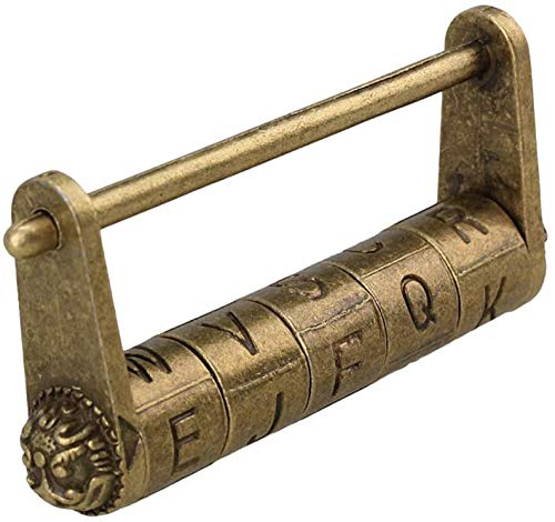 Namvo Vintage Passwort-Sperre, antike englische Worte Zinklegierung Vorhängeschloss Handwerk Dekoration für Schrank Schmuck Holz-Box 37 * 79mm